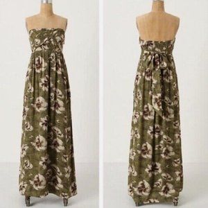 Anthropologie Edme & Esyllte Maxi Dress w Pockets Green Floral